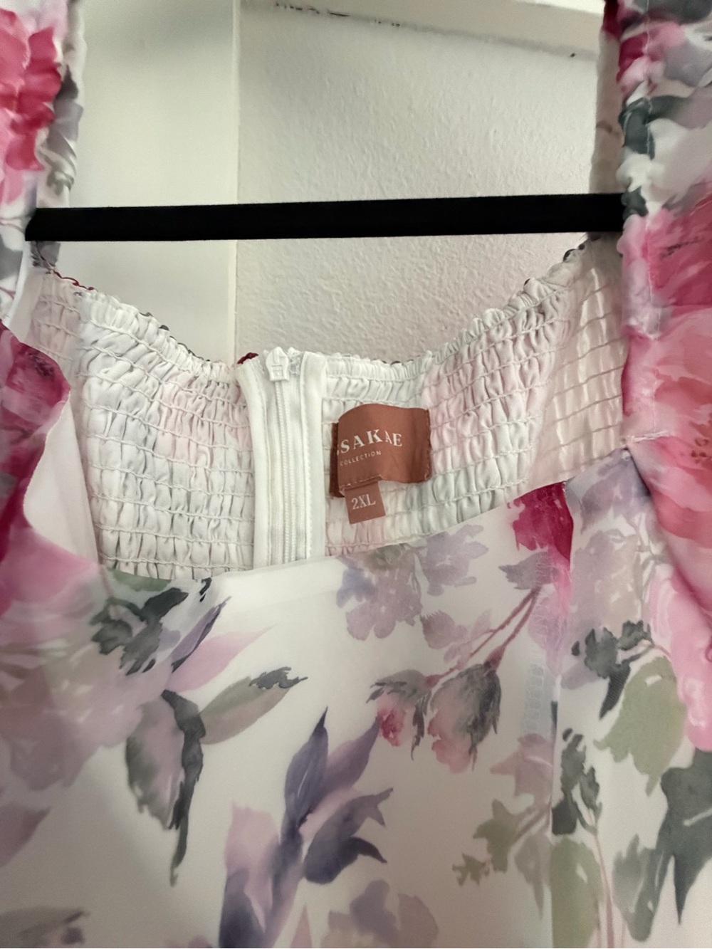 JessaKae Pink Floral Maxi Dress with Puff Sleeves - Picture 4 of 5